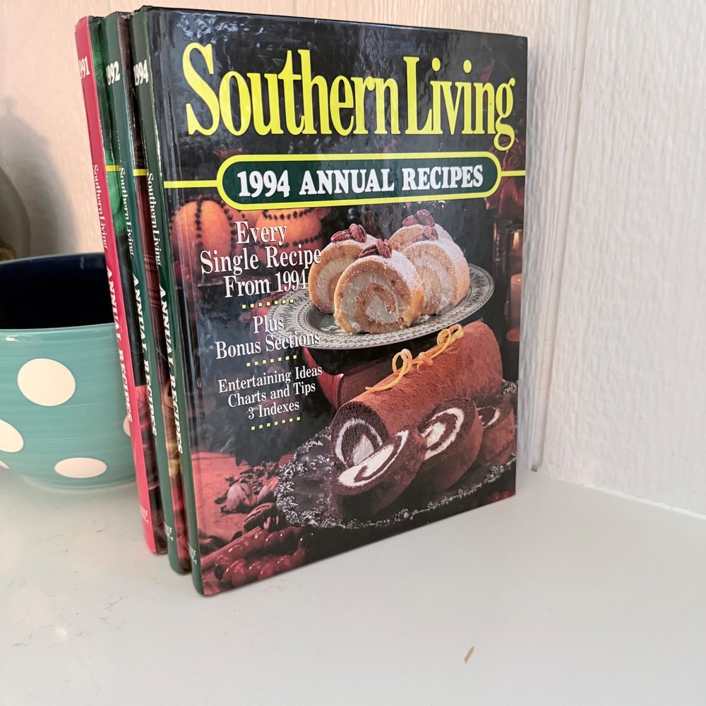 Southern Living Annual Recipes Hardcover Book Lot 1991 1992 1994 Set Excellent